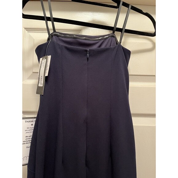 Betsy & Adam Ruffle Cascade Strapless Fit Flare Navy Prom Evening Gown Dress 4 - Picture 16 of 16